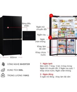 kich thuoc tu lanh 4 canh multi door inverter 569 lit hitachi r wb640vgv0 gbk