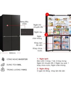kich thuoc tu lanh 4 canh multi door inverter 569 lit hitachi r wb640vgv0 gmg