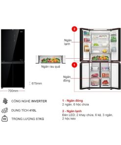 kich thuoc tu lanh 4 canh multi doors inverter 410 lit aqua aqr m466xagb