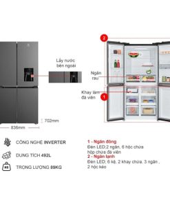 kich thuoc tu lanh 4 canh multi doors inverter 492 lit electrolux eqe4960a b