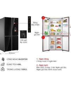 kich thuoc tu lanh 4 canh multi doors inverter 511 lit aqua aqr igw525em gb