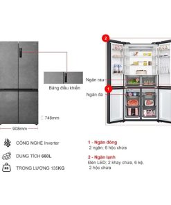 kich thuoc tu lanh 4 canh multi doors inverter 660 lit aqua aqr m727xagsu1