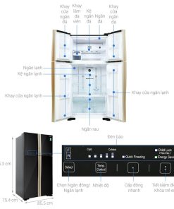 kich thuoc tu lanh hitachi inverter 509 lit r fw650pgv8 gbk