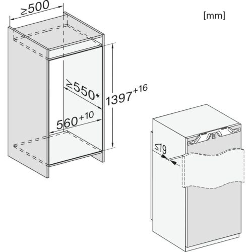 Tủ mát Miele K 7444 D 206L 7 kich thuoc tu mat miele k 7444 d 206l