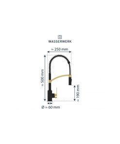 kich thuoc voi rua bat wasserwerk wk 3 black matt gold with spiral spring 700558