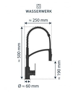 kich thuoc voi rua bat wasserwerk wk 3 black with spiral spring 700556 mau den