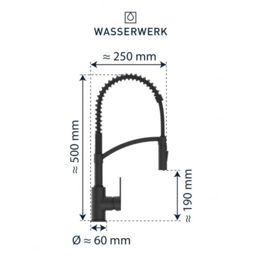 kich thuoc voi rua bat wasserwerk wk 3 black with spiral spring 700556 mau den