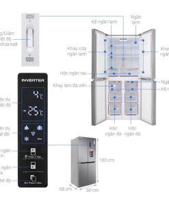thong so tu lanh 4 canh 401 lit sharp sj fxp480v sl