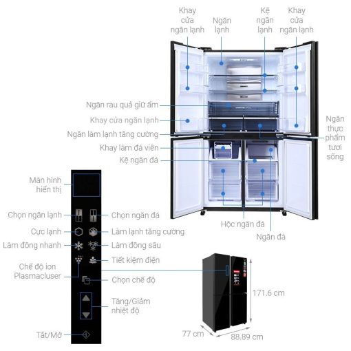 Tủ lạnh 4 cánh 525 lít Sharp SJ-FXP600VG-BK - Ảnh 3