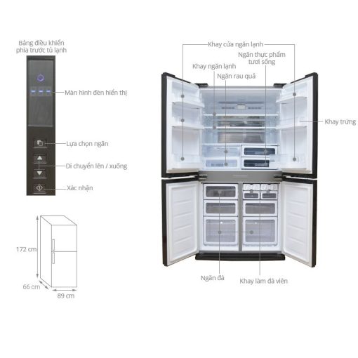 Tủ lạnh 4 cánh 556 lít Sharp SJ-FX630V-ST - Ảnh 3