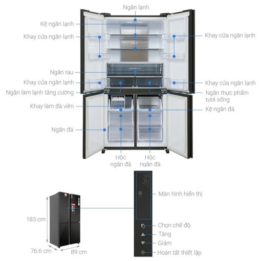 Tủ lạnh 4 cánh 572 lít Sharp SJ-FXP640VG-BK - Ảnh 3