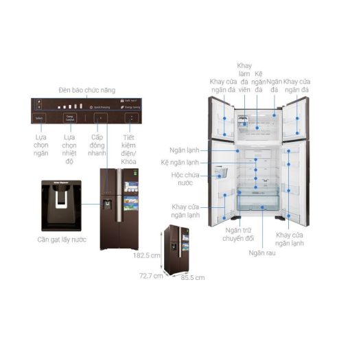 Tủ lạnh Hitachi Inverter 540 lít R-FW690PGV7 GBW - Ảnh 4
