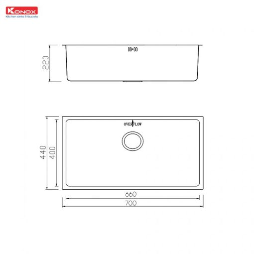 Chậu rửa bát Konox chống xước Workstation Sink – Undermount Sink KN7044SU Dekor - Ảnh 5