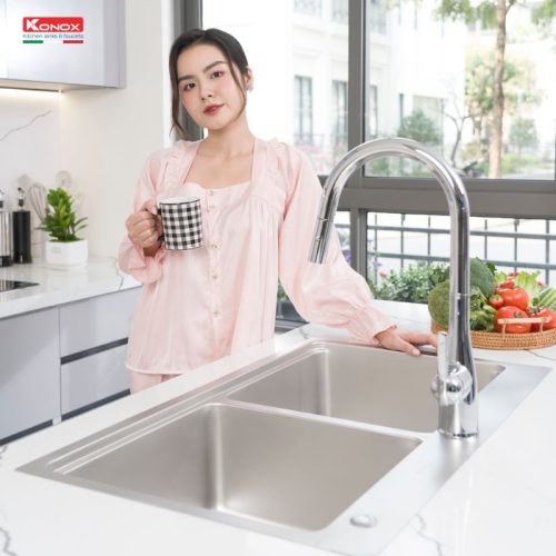 anh chau rua bat chong xuoc konox top mount sink kn8651td dekor basic