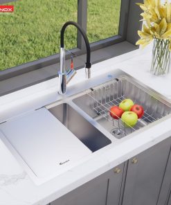 anh chau rua bat chong xuoc konox workstation sink topmount sink kn8651td dekor
