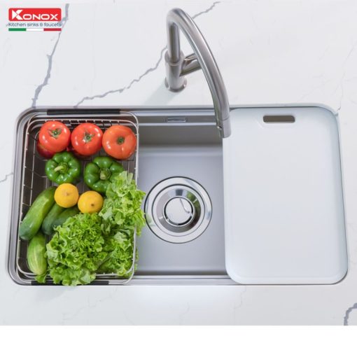 Chậu rửa bát đá 1 hố Konox KN8347SU Dekor Basic - Ảnh 2