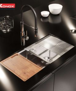 anh chau rua bat konox workstation sink undermount sink kn8745dub