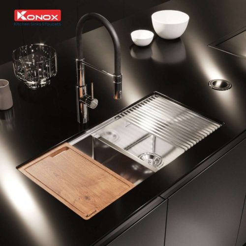 anh chau rua bat konox workstation sink undermount sink kn8745dub