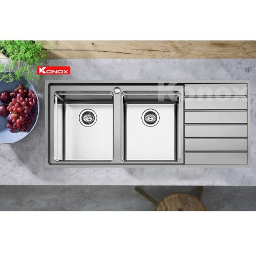 Chậu rửa chén bát Konox Premium KS11650 2B Bàn phải 5 anh chau rua chen bat konox premium ks11650 2b ban phai