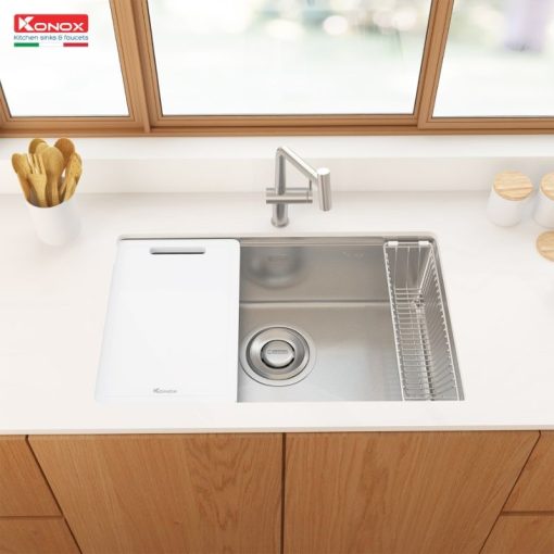 Chậu rửa bát inox 1 hố Konox TARI 7648SR - Ảnh 3