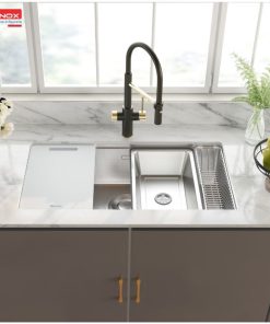 anh thuc te chau rua bat inox 1 ho konox tari 8748sr