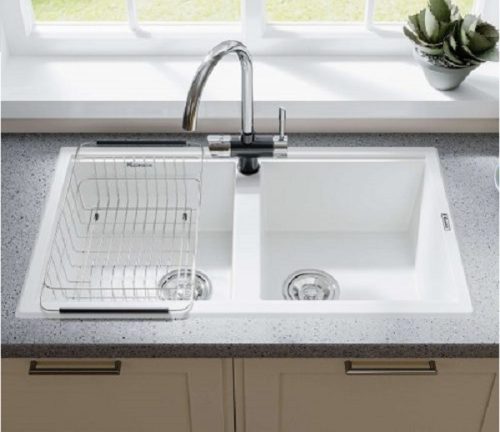 Chậu rửa bát Konox Granite Sink Phoenix Smart 860 White Silver - Ảnh 3