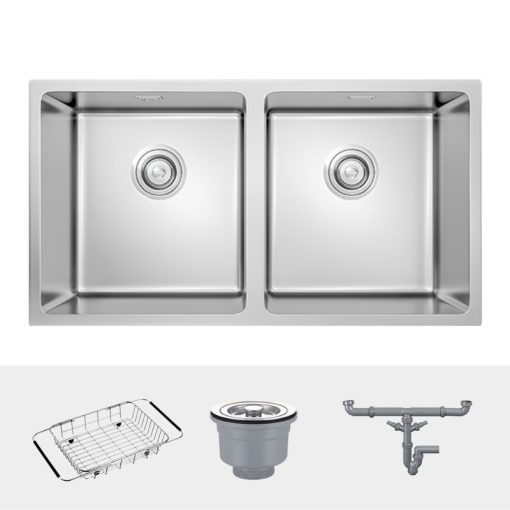 Chậu rửa bát inox 2 hố Konox Cube 7544DU - Ảnh 2