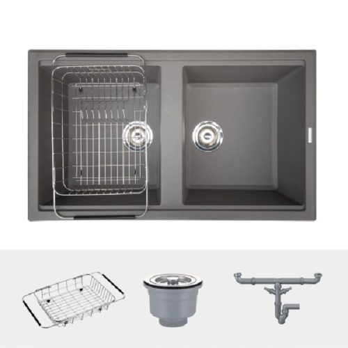 cac chi tiet chau rua bat konox granite sink phoenix smart 860 grey