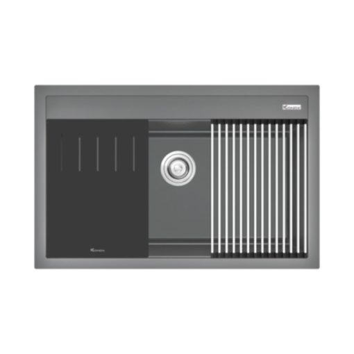 Chậu rửa bát đá 1 hố Konox Terra 790S Grey - Ảnh 2