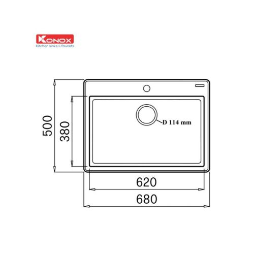 Chậu rửa bát Konox Granite Ruvita 680 Black 9 chau rua bat granite ruvita 680 black 4
