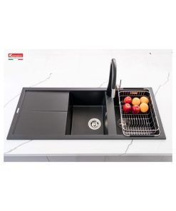 chau rua bat konox granite livello smart 1160 black 3