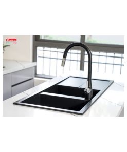 chau rua bat konox granite livello smart 1160 black 4
