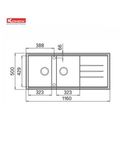 chau rua bat konox granite phoenix 1160 grey 2