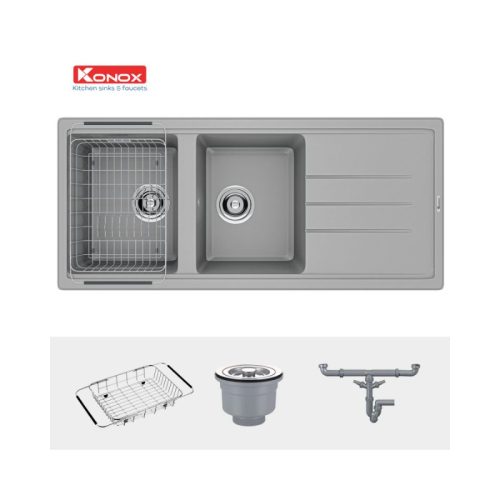 Chậu rửa bát Konox Granite Phoenix 1160 - Grey 8 chau rua bat konox granite phoenix 1160 grey 3
