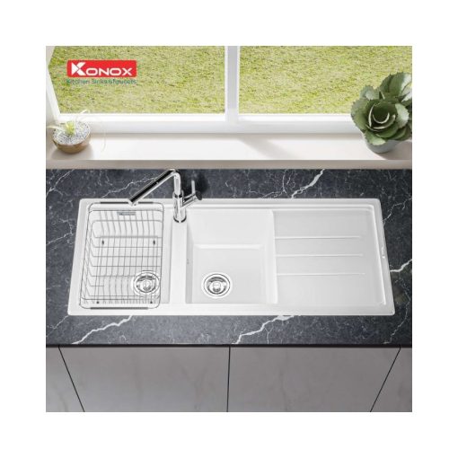 Chậu rửa bát Konox Granite Phoenix 1160 Silver - Ảnh 2