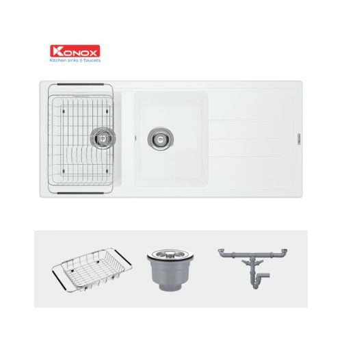 Chậu rửa bát Konox Granite Phoenix 1160 Silver - Ảnh 3