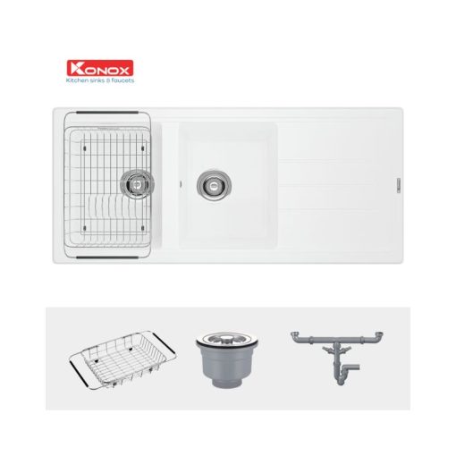 Chậu rửa bát Konox Granite Phoenix 1160 Silver - Ảnh 3