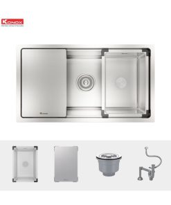chau rua bat konox workstation sink kn8146su dekor 2