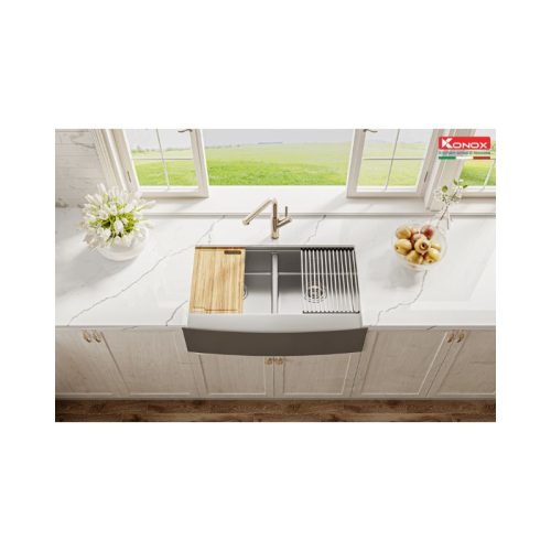 Chậu rửa bát Konox Workstation - Apron Sink KN8751DA Curve 7 chau rua bat workstation apron sink kn8751da curve 2