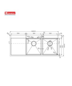 chau rua bat workstation topmount sink kn11650td ban trai 3