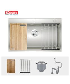 chau rua bat workstation topmount sink kn8050ts 3