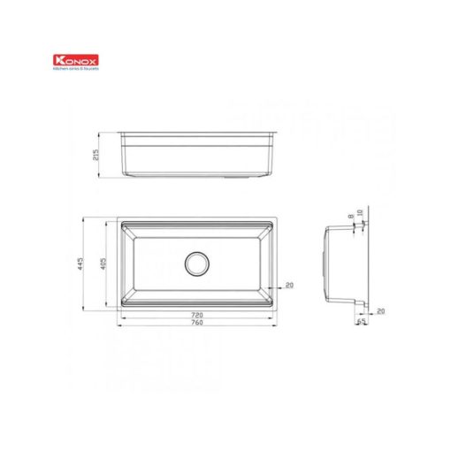 Chậu rửa bát Workstation Undermount Sink KN7644SU Dekor - Ảnh 4
