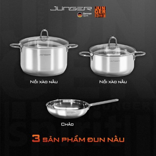 Bộ nồi Inox Junger CWJ-050 cao cấp 5 chi tiết - Ảnh 3