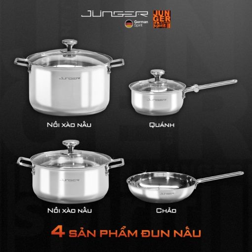 Bộ nồi Inox Junger CWJ-070 cao cấp 7 chi tiết - Ảnh 3