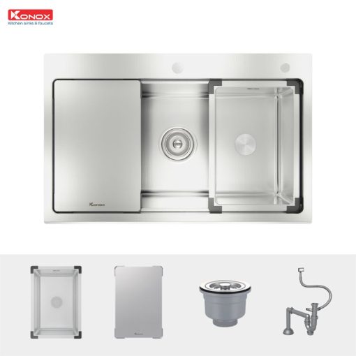 Chậu rửa bát chống xước Konox Workstation Sink – Topmount Sink KN8151TS Dekor - Ảnh 4