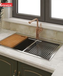 chi tiet chau rua bat konox workstation sink topmount sink kn8850td