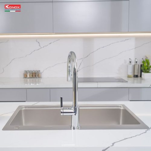 hinh anh chau rua bat chong xuoc konox workstation sink topmount sink kn8151ts dekor
