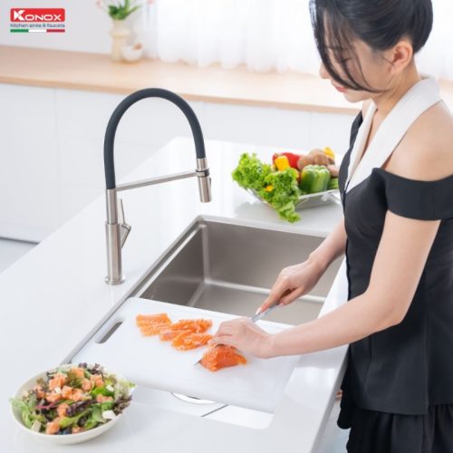 Chậu rửa bát inox 1 hố Konox TARI 8748SR 18 hinh anh chau rua bat inox 1 ho konox tari 8748sr 3