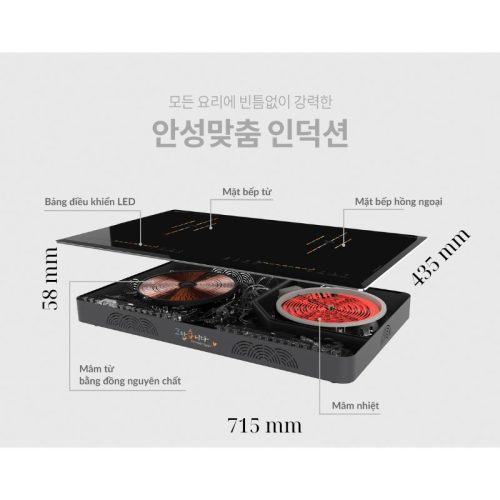 Bếp điện từ đôi Hawonkoo CEH-213-IF lắp âm 7 kich thuoc bep dien tu doi hawonkoo ceh 213 if lap am