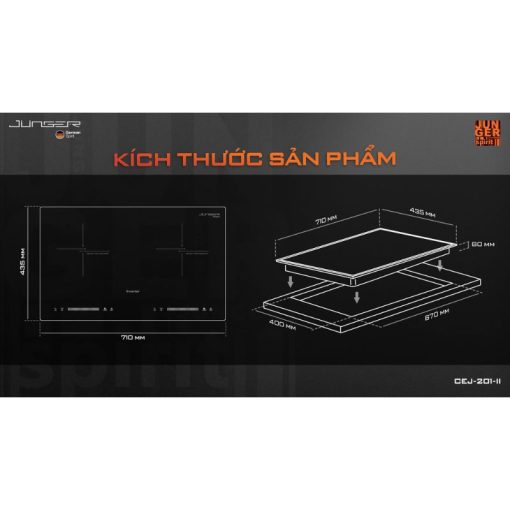 Bếp từ đôi Junger CEJ-201-II lắp âm - Hình ảnh 3
